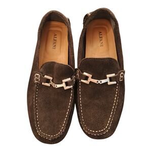 Alfani Men's Suede Merry Leather Slip-on Driving Shoes Black Loafer Size 8.5M